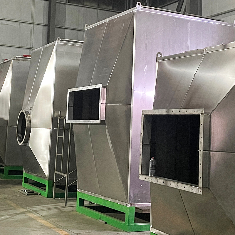 โครงสร้างการขนถ่ายด้านบนและด้านข้างกล่องดูดซับถ่านกัมมันต์สแตนเลส 304