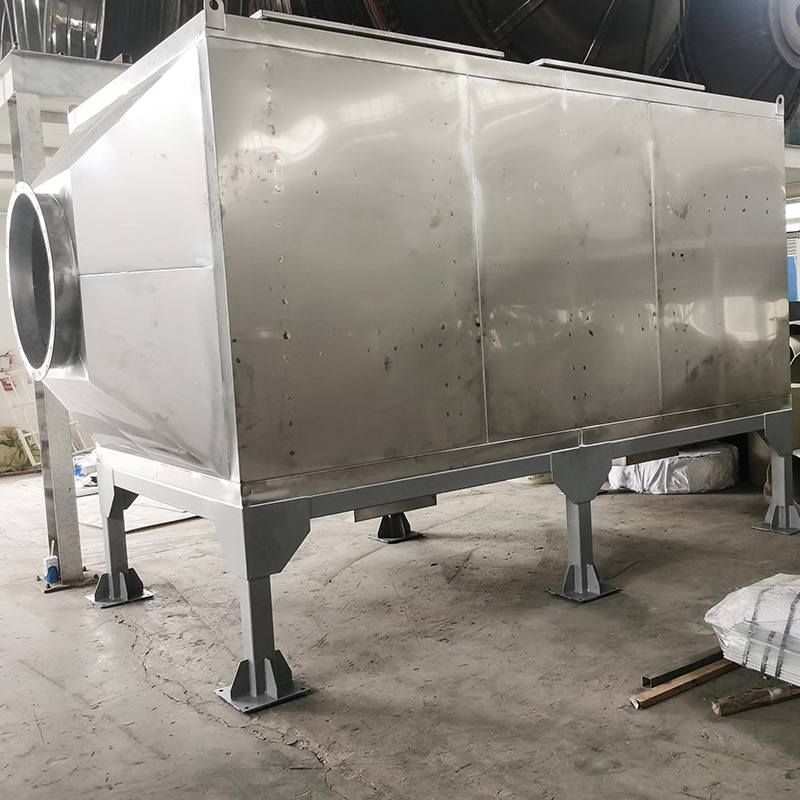 โครงสร้างการขนถ่ายด้านบนและด้านข้างกล่องดูดซับถ่านกัมมันต์สแตนเลส 304