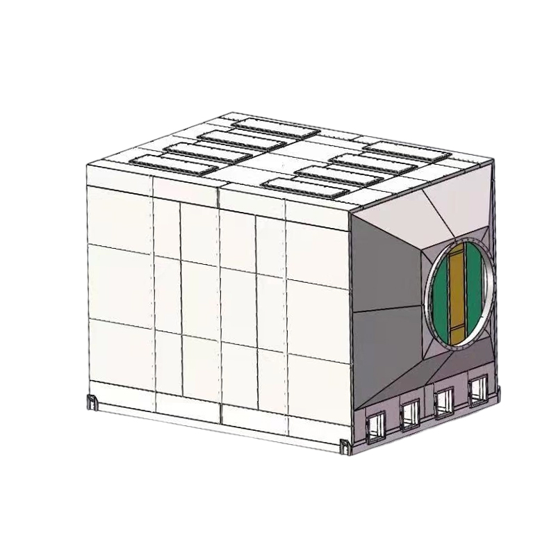 โครงสร้างการขนถ่ายด้านบนและด้านข้างกล่องดูดซับถ่านกัมมันต์สแตนเลส 304